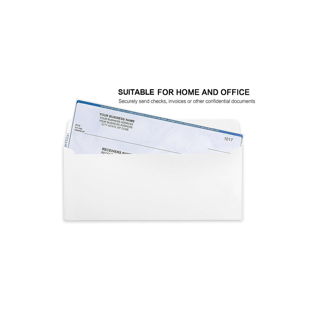 HERKKA #10 Security Self-Seal Envelopes, No.10 Windowless Bussiness Envelopes, Security Tinted with Printer Friendly Design - Size 4-1/8 x 9-1/2 Inch - White - 24 LB - 500 Pack