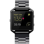 Buy now Simpeak Women Men Stainless Steel Metal Band Strap with Stailess Steel Frame Compatible with Fitbit Blaze, Match Link Removal Tool, Black at indiglob india