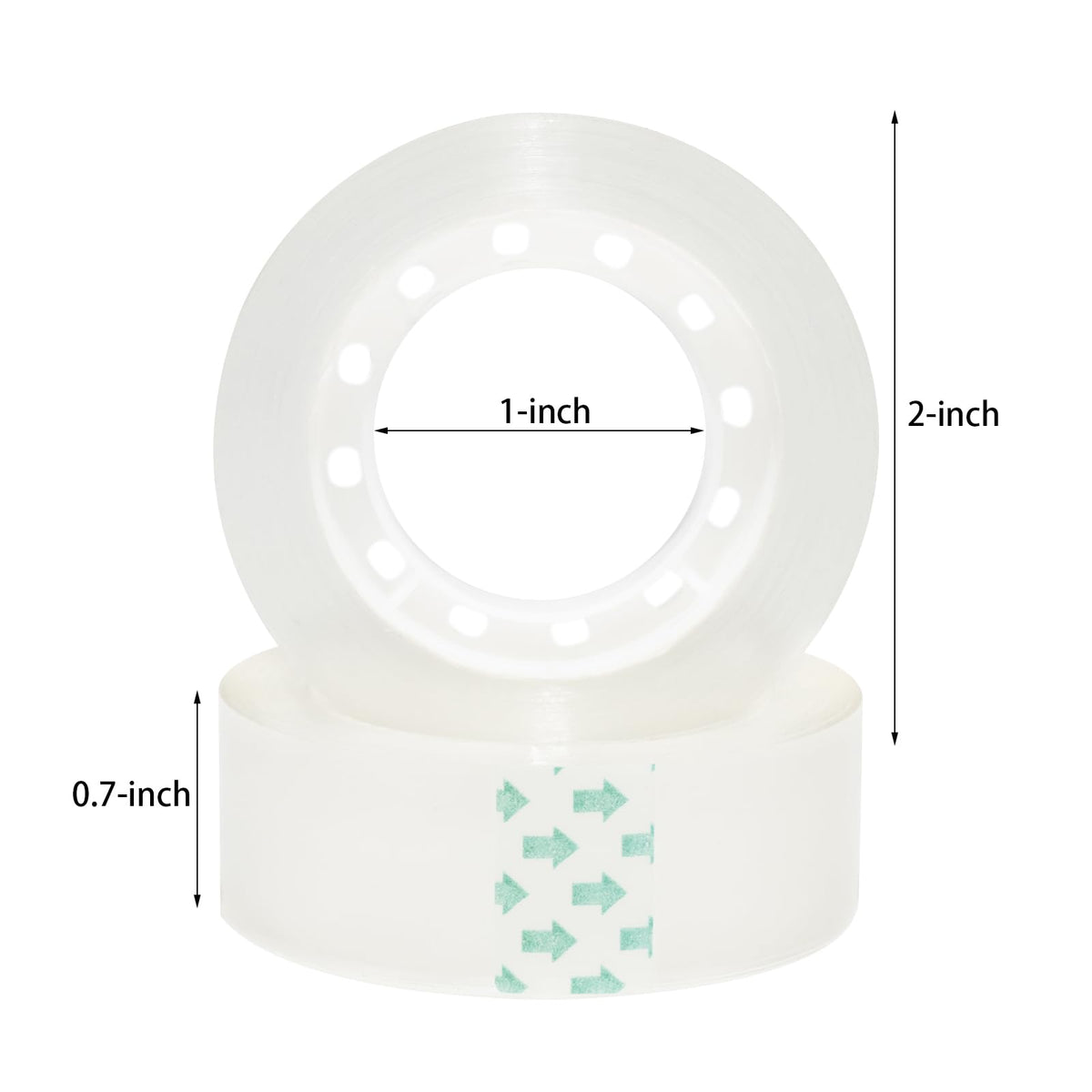 Ykimok 15 Rolls Transparent Clear Tape Refills for Dispenser, Sturdy Tape(Not Easily Tear), 0.7 Inch, 27.3 Yard, Perfect for Office, Home, School