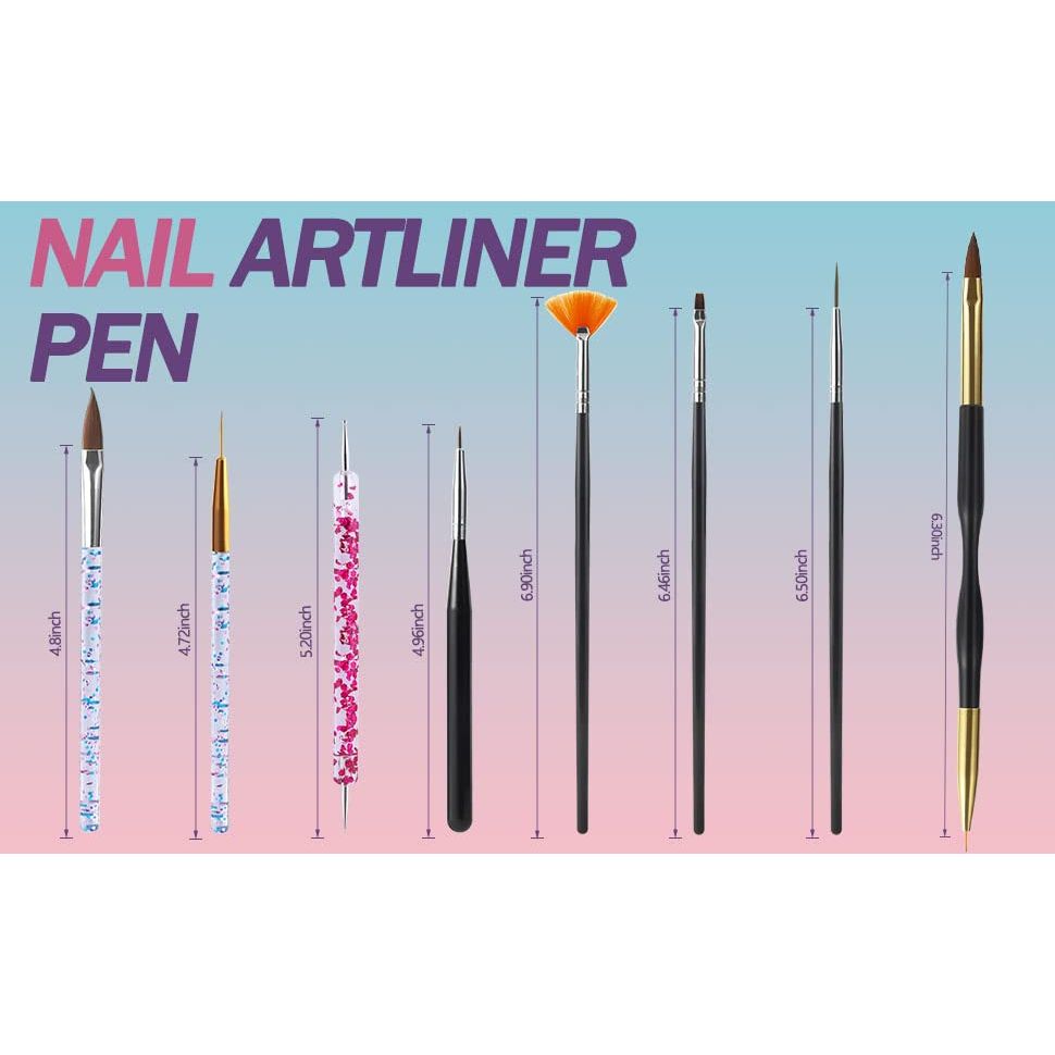 Buy now Artdone 31pcs Nail Art Brushes, Nail Art Tool Set, Dotting Tools, Dust Brush,Striping Brushes for Long Lines, Drawing Pen For Gel Polish Design supply at indiglob india