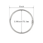 KTOJOY 3 Inch (12 Pack) Loose Leaf Binder Book Rings, with Metal Nickel Plated for Key,and Index Cards, for School, Home, or Office, Silver