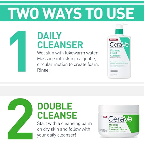 Buy now CeraVe Foaming Facial Cleanser, Daily Face Wash for Oily Skin with Hyaluronic Acid, Ceramides, and Niacinamide, Fragrance Free Paraben Free, 12 Fluid Ounce at indiglob india