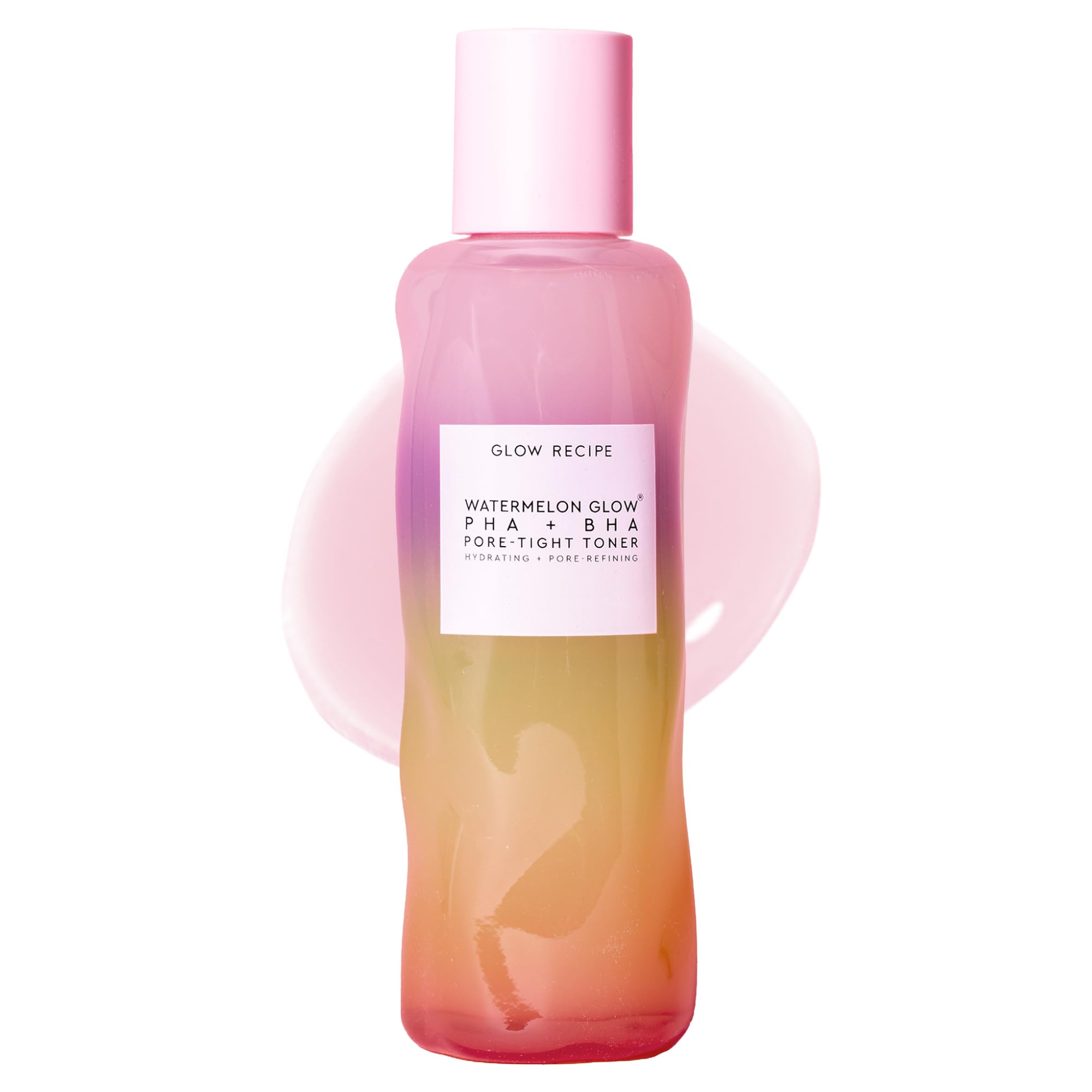 Glow Recipe PHA + BHA Face Toner, Korean Exfoliating Toner for Pores, Gentle Chemical Exfoliant + Hydrating Toner, Watermelon, Cactus Water + Glycerin (150ml)