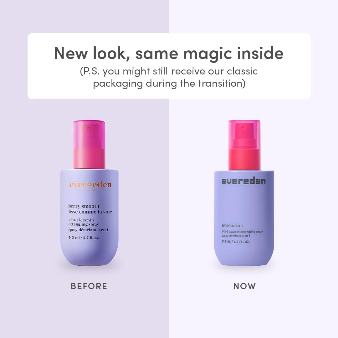 Evereden Kids 4-in-1 Detangler Spray, Silicone-Free, EWG Verified, Vegan | Developed with Harvard & Stanford Dermatologists, 4-in-1 Leave-In Conditioner for Girls, Straight, Curly Hair, Wet or Dry Use