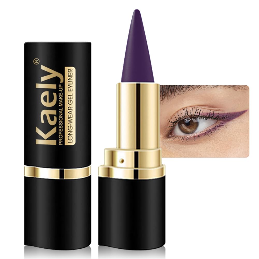 Kaely 2Pcs Gel Eyeliner Pencil, Natural Black Eyeliner Cream, Liquid Eye Liner Pencils for Older Women Waterproof, Smoky Eyeshadow Palette Goth Halloween Makeup Kit, delineador de ojos contra el agua