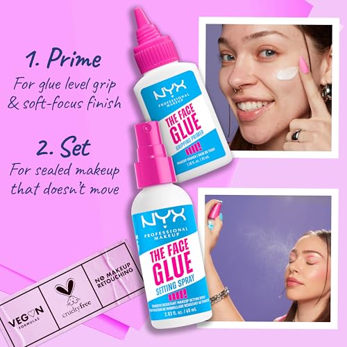 Buy now NYX PROFESSIONAL MAKEUP The Face Glue Setting Spray, Transfer-Resistant Waterproof Setting Spray, Up to 24HR Make Up Wear at indiglob india