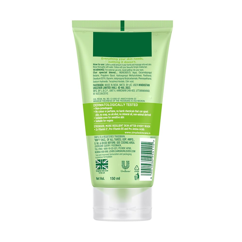 Buy now Simple Kind to Skin Refreshing Facial Wash Gel ,150 ml (5 Ounce) at indiglob india