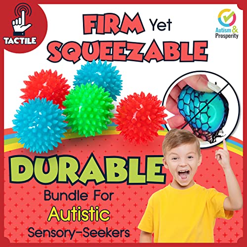 Buy now Autism & Prosperity Kids Highly-Tactile Stimming Alternative Bundle for Autistic Children â€“ ASD Child Boys Girls Teens - Calming Pin Art & Spiky Balls - Sensory Stimulation Toys Product Tool Item at indiglob india