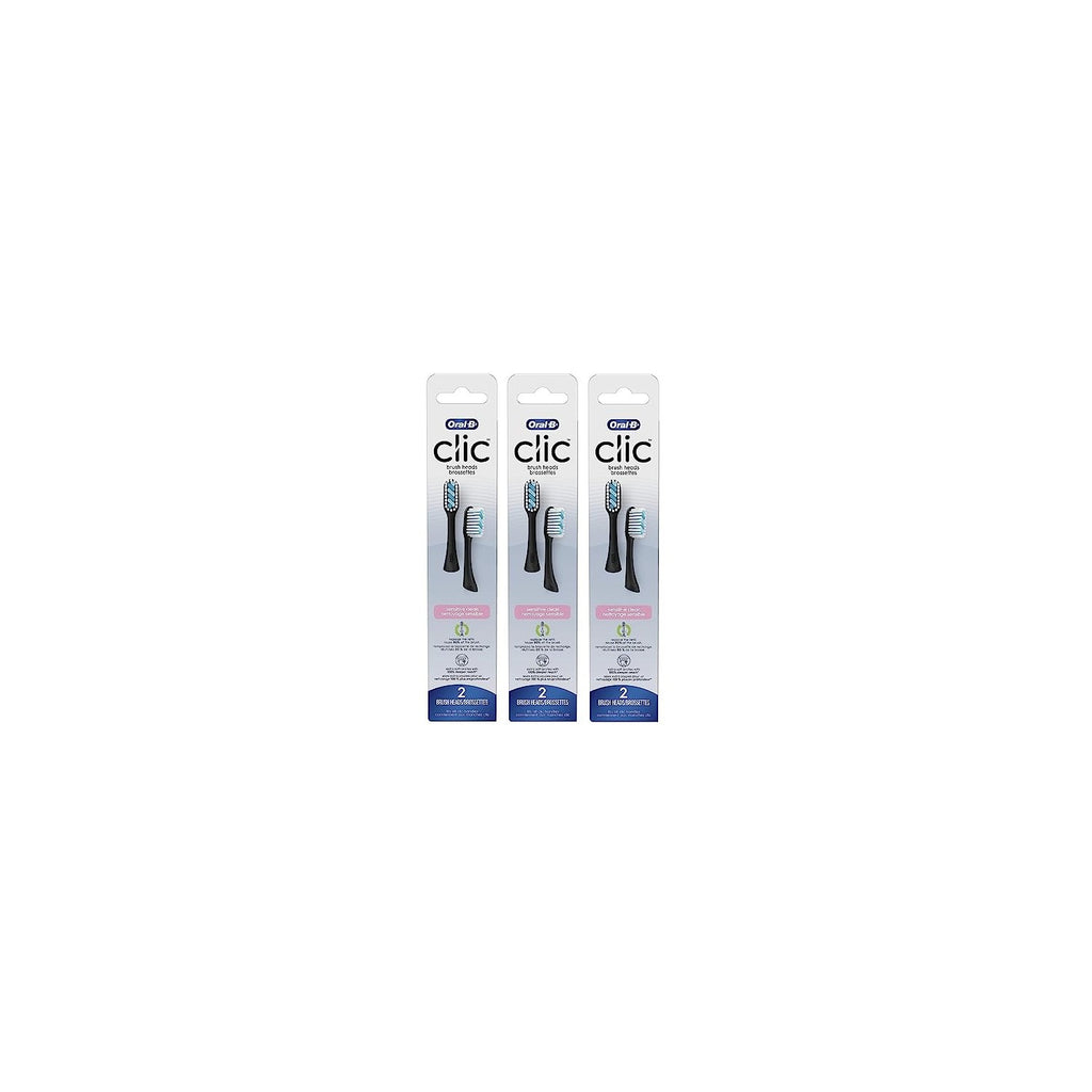 Buy now Oral-B Clic Toothbrush Sensitive Clean Replacement Brush Heads, Black, 2 Count (Pack of 3) at indiglob india