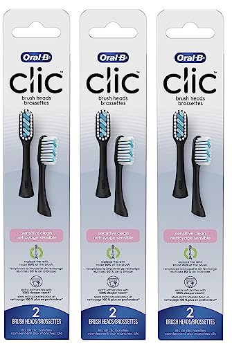 Buy now Oral-B Clic Toothbrush Sensitive Clean Replacement Brush Heads, Black, 2 Count (Pack of 3) at indiglob india