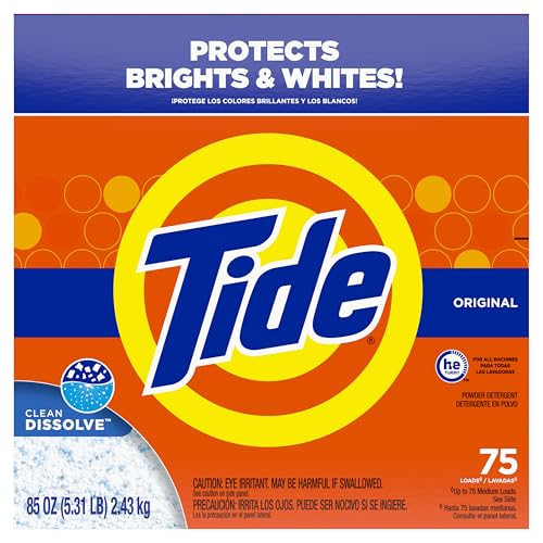 Buy now Tide Powder Laundry Detergent, Original Scent, 75 Loads, 85 oz at indiglob india