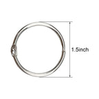 KTOJOY 1.5 Inch (20 Pack) Loose Leaf Binder Book Rings, with Metal Nickel Plated for Key,and Index Cards, for School, Home, or Office, Silver
