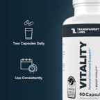 Transparent Labs Vitality Testosterone Booster - Testosterone Supplement for Men with Ashwagandha KSM-66, PrimaVie Shilajit Extract, & DIM to Support Vitality, & Bioavailable Testosterone - 60 Count