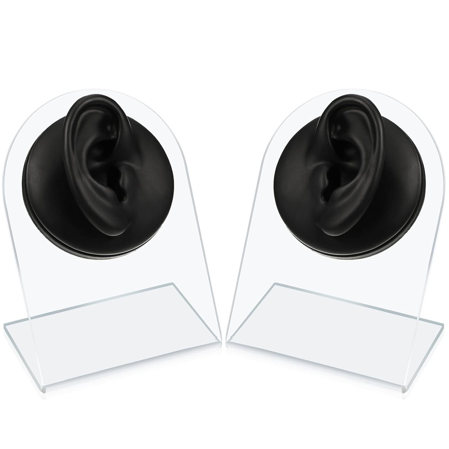 Buy now Cindeer Silicone Ear Model 2-Piece Set â€“ Flexible Reusable Fake Ear Mold with Acrylic Stand | Jewelry Display & Piercing Practice Tool (White) Black at indiglob india