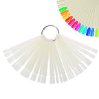 50Pcs Nail Swatch Sticks, Nail Polish Practice Display Tips, Clear | Nail Art Sample Sticks, Color Display Polish Board, Fan Shape with Number Sticker and Hanging Ring