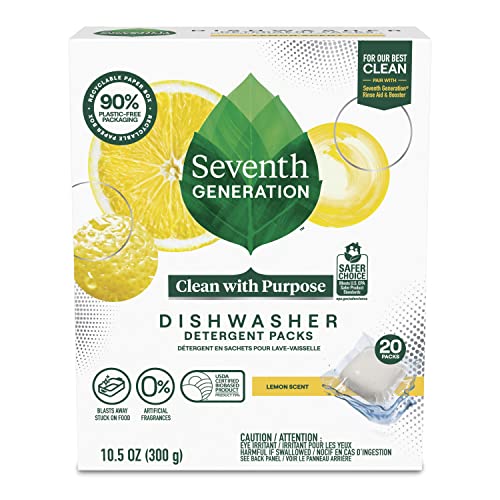 Buy now Seventh Generation Dishwasher Detergent Packs Free & Clear Pack of 5 for sparkling dishes Dishwasher tabs 45 count at indiglob india