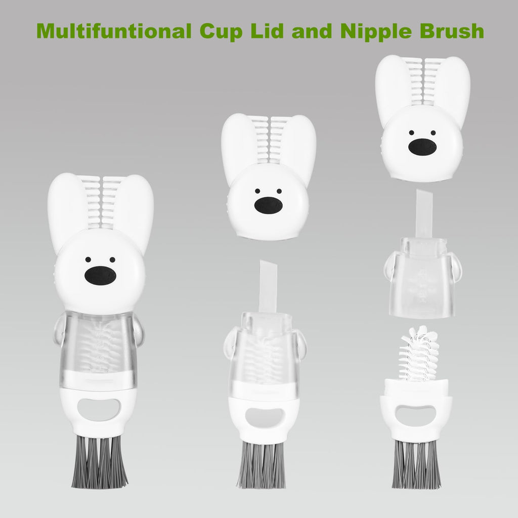 [3 Pack] Bottle Brushes, Stainless Steel Long Handle Water Bottle Scrub Cleaning Brush Set Including Straw & Lid Cleaner for Baby Bottles, Sports Cups, Coffee Mugs, Tumblers
