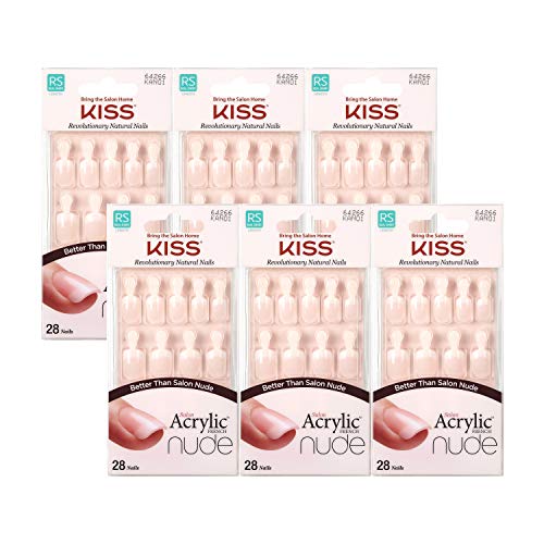 Buy now Kiss Salon Acrylic Nude French Nails 28 Count (Breathtaking) (6 Pack) at indiglob india
