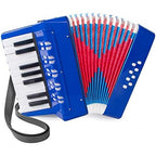 Buy now Accordion, 17 Keys Piano Accordion 8 Bass with Straps for Beginners Kids Student Educational Musical Instrument (Blue) at indiglob india