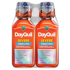 Buy now Vicks DayQuil Severe Cold & Flu Liquid Medicine, Daytime Relief for Headache, Fever, Sore Throat, Minor Aches & Pains, Chest Congestion, Stuffy Nose, Nasal Congestion, Sinus Pressure, & Cough, 2x12oz at indiglob india