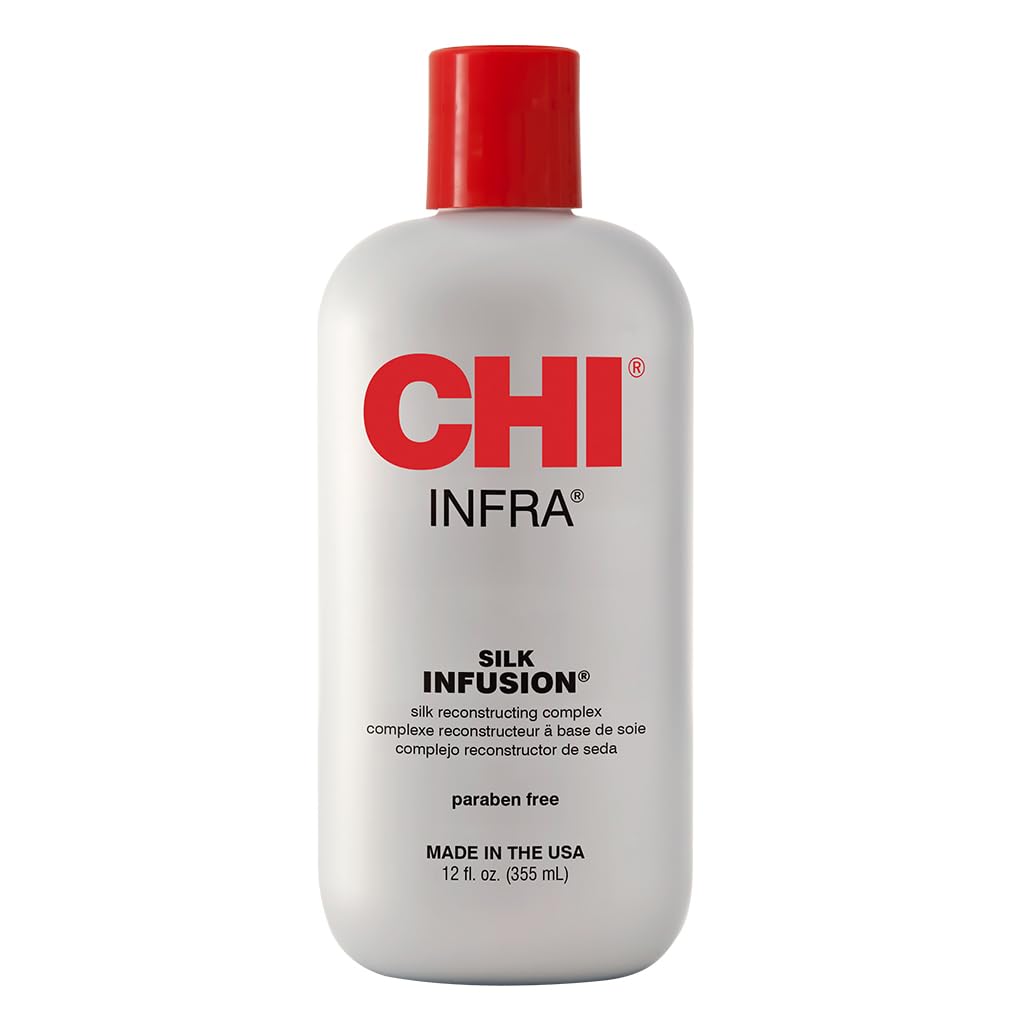 CHI Infra Silk Infusion, Silk Reconstructing Leave-In Hair Treatment for Creating Smooth, Shiny, Strong Hair, 6 Oz