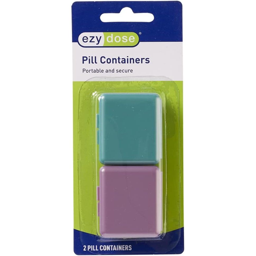 Buy now EZY DOSE Daily Travel Pill Organizer, Vitamin Organizer, Medicine Container, Portable Pill Box, Assorted Colors, 2-Pack at indiglob india