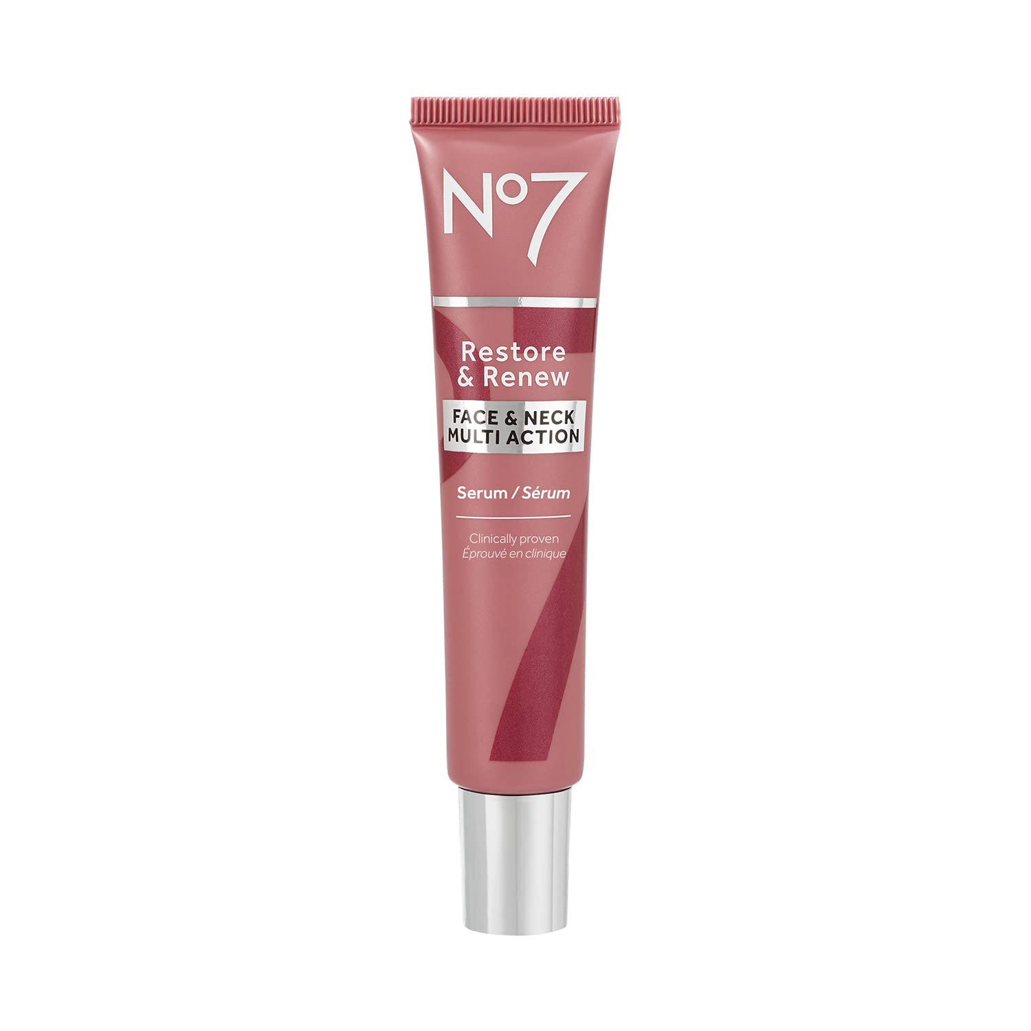 No7 Restore & Renew Sculpting Face & Neck Serum, 1 fl oz | Anti-Aging Formula, Deep Wrinkle Repair, Collagen-Infused Skincare, Hydrating Hibiscus Peptides & Hyaluronic Acid