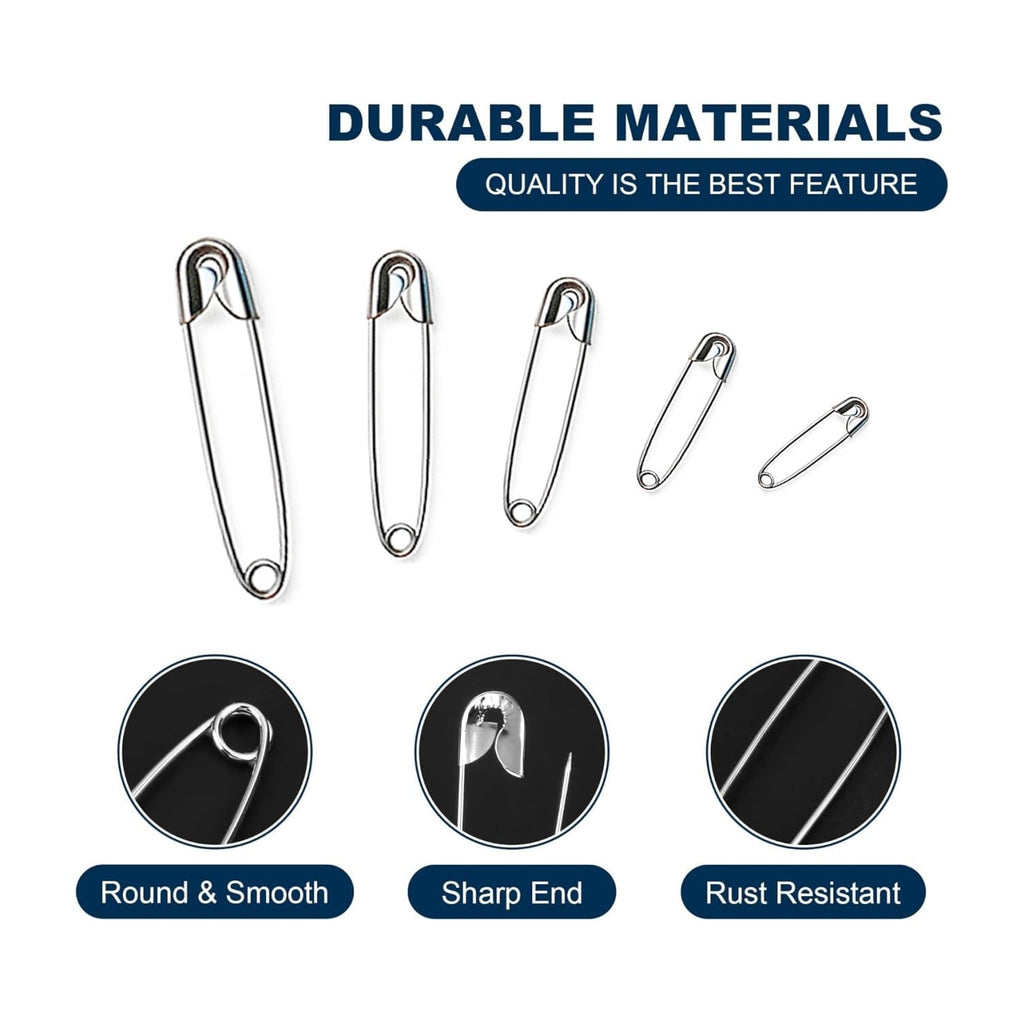 Discover assorted safety pins in bulk, crafted with durable materials for quality. Specially curated by Curat Cart for your needs.
