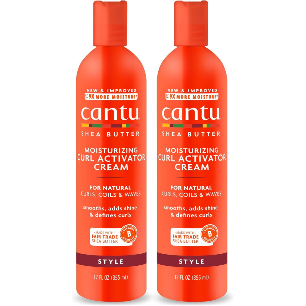 Cantu Moisturizing Curl Activator Cream for Natural Hair with Pure Shea Butter, 12 fl oz (Pack of 2)