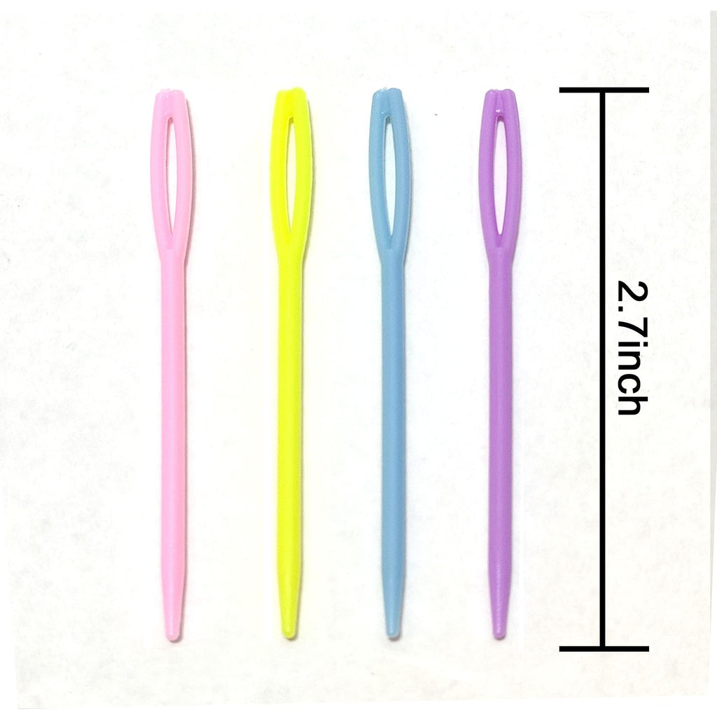 Durable plastic sewing needles for crafts, available in vibrant colors at Curat Cart. 100% Authentic and ready for your creative projects.