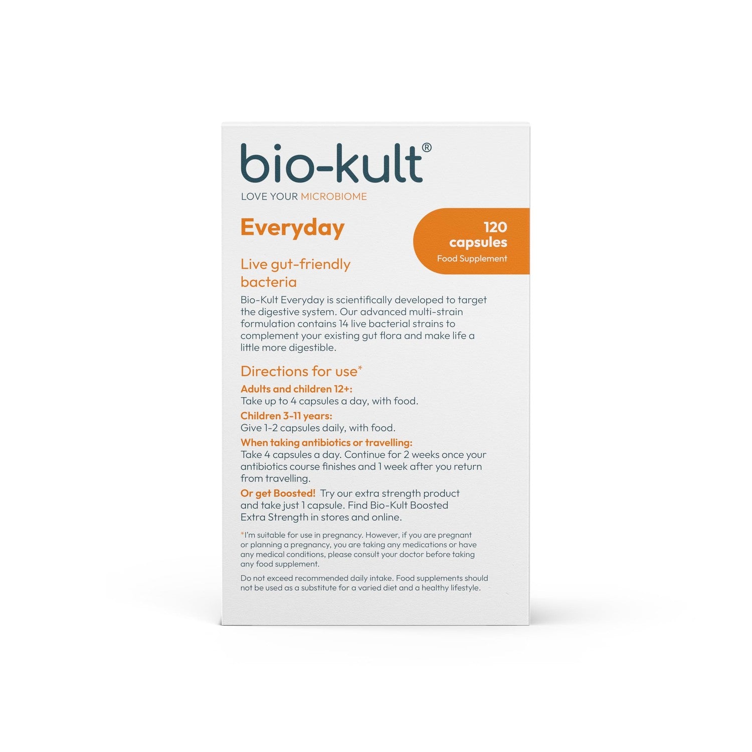 Bio-Kult Everyday Probiotics | 14 Strains | Adult Probiotic Supplement | Non-GMO, Gluten-Free | 120 Capsules