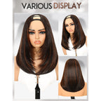 Premium imported Yaki straight layered U Part wig, showcasing natural look and versatile styling options, perfect for all occasions.