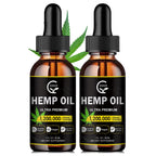(2-Pack) High Potency Hemp Oil - Maximum Strength, Immune System Support, Focus Calm, Relaxation, Mood, Pure Extract, Organic, Vegan, Gluten-Free