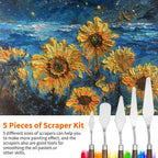 EGYPAMID Palette Knife Set includes 5 versatile scrapers for painting and oil pastels. 100% Authentic, available at Curat Cart.