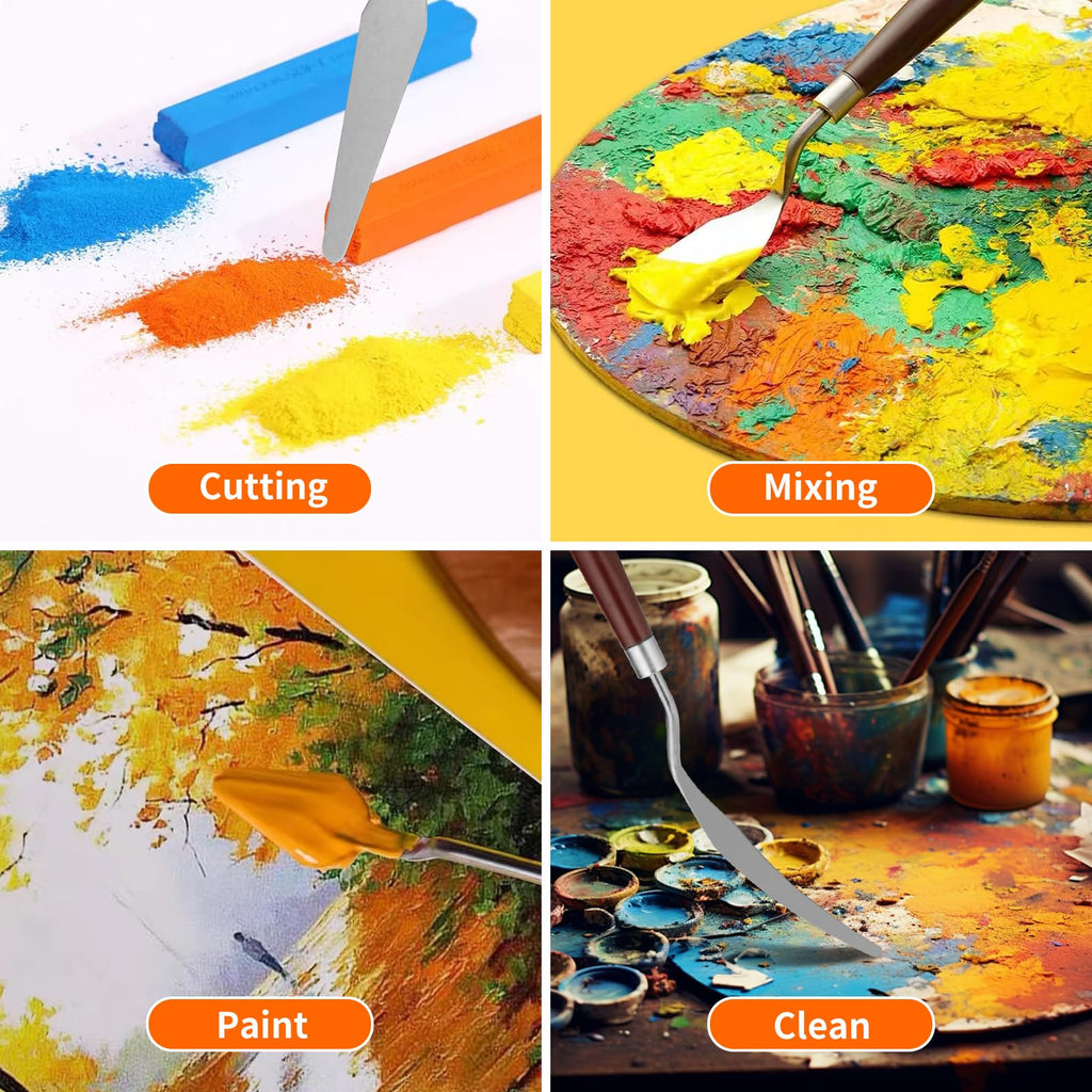 Explore the EGYPAMID Palette Knife Set for cutting, mixing, and cleaning. Perfect for artists and crafters. Available at Curat Cart.