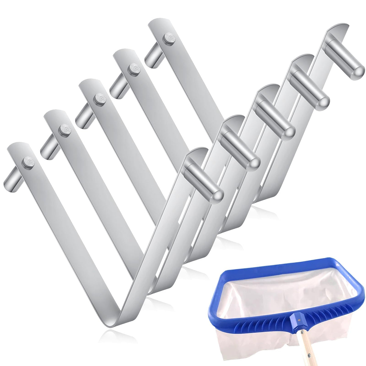 Premium imported stainless steel pool pole clips for enhanced durability and performance, available at Curat Cart.