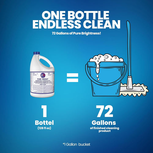 Liquid Chlorine Bleach for Cleaning delivers 72 gallons of finished product. 100% Authentic, available at Curat Cart in India.