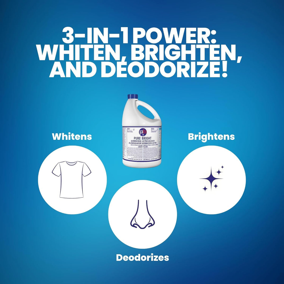 Premium Liquid Chlorine Bleach for Cleaning in official packaging by Curat Cart, designed to whiten, brighten, and deodorize effectively.