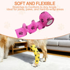 Vet Wrap Cohesive Bandage in pink and yellow, soft and flexible, 100% Authentic, available in India at Curat Cart.