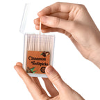 Mumufy 400 Pcs Cinnamon Toothpicks, 4 Clear Plastic Boxes