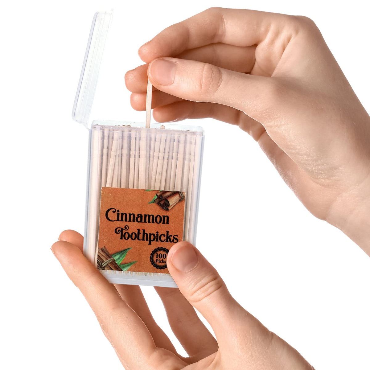 Mumufy 400 Pcs Cinnamon Toothpicks, 4 Clear Plastic Boxes