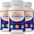 Vitamatic 3 Pack Vitamin D3 50,000 IU (as Cholecalciferol), Once Weekly Dose, 1250 mcg, 60 Veggie Capsules 1 Year Supply, Progressive Formula Helping Vitamin D Deficiencies | Supports Bone, Teeth & Immune Health*, Non GMO, Gluten Free, Made in USA