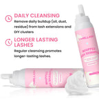 Whipped Lash Cream Shampoo Unscented Foam Cleanser | 100ml Eyelash Extension Cleaning Bath Kit | Salon&Home Use