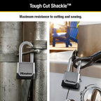 Buy now Master Lock Silver Outdoor Combination Lock, Heavy Duty Weather Resistant Padlock with Resettable Code and Cut Resistant Boron Carbide Shackle for Outdoor Use, M176XDLH at indiglob india