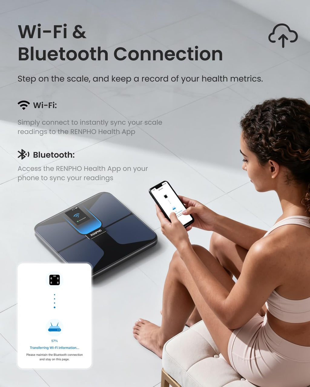 RENPHO Elis Evo Smart Scale, Wi-Fi & Bluetooth, Rechargeable, Body Fat