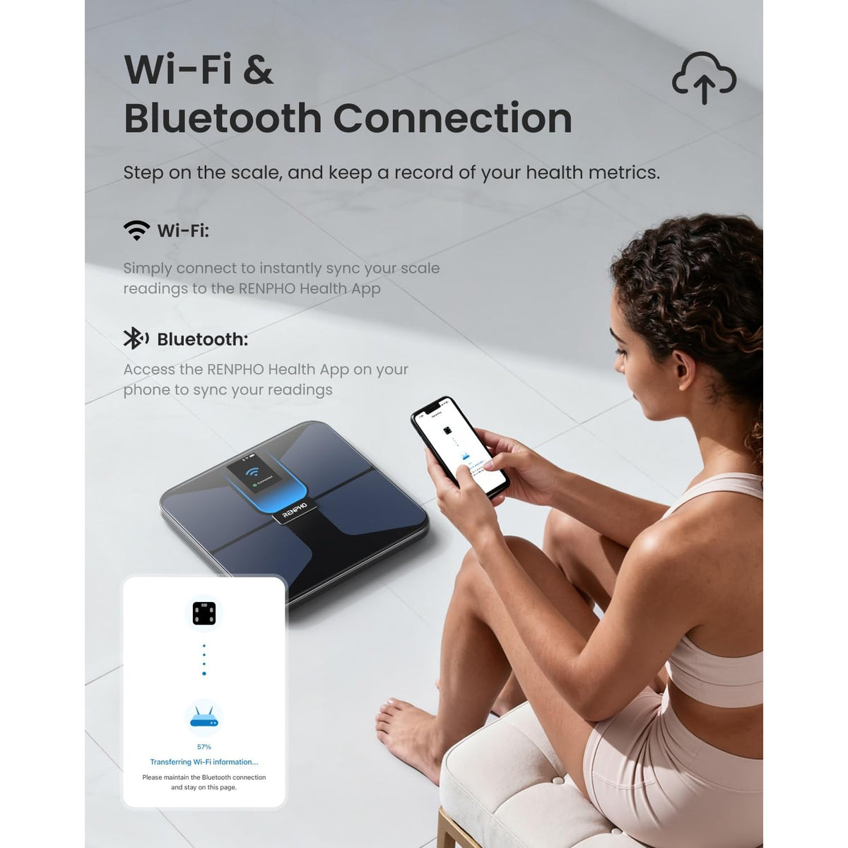RENPHO Elis Evo Smart Scale, Wi-Fi & Bluetooth, Rechargeable, Body Fat