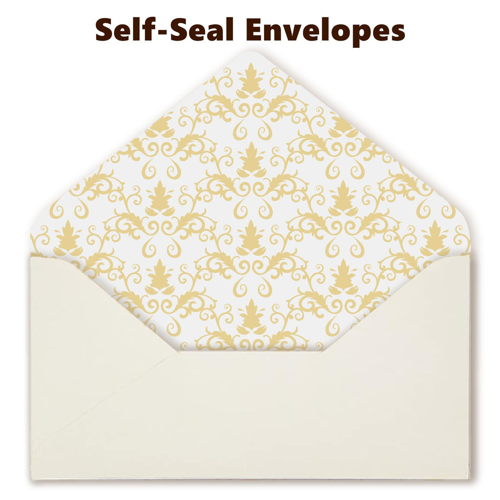 XXINMOH 90 Piece Stationery Set - 60 Vintage-Style Paper Sheets + 30 Envelopes, Gold Border Letter Writing Paper for Love Letters & Party Invitations