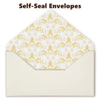 XXINMOH 90 Piece Stationery Set - 60 Vintage-Style Paper Sheets + 30 Envelopes, Gold Border Letter Writing Paper for Love Letters & Party Invitations