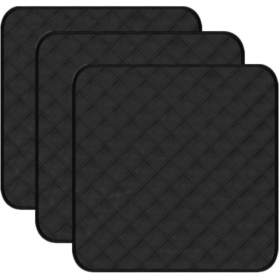Buy now RIQINXIN Washable Incontinence Chair Pads 3pcs Waterproof Seat Protector Pads for Wheelchair Armchair Adults21x22in (Beige) Black at indiglob india