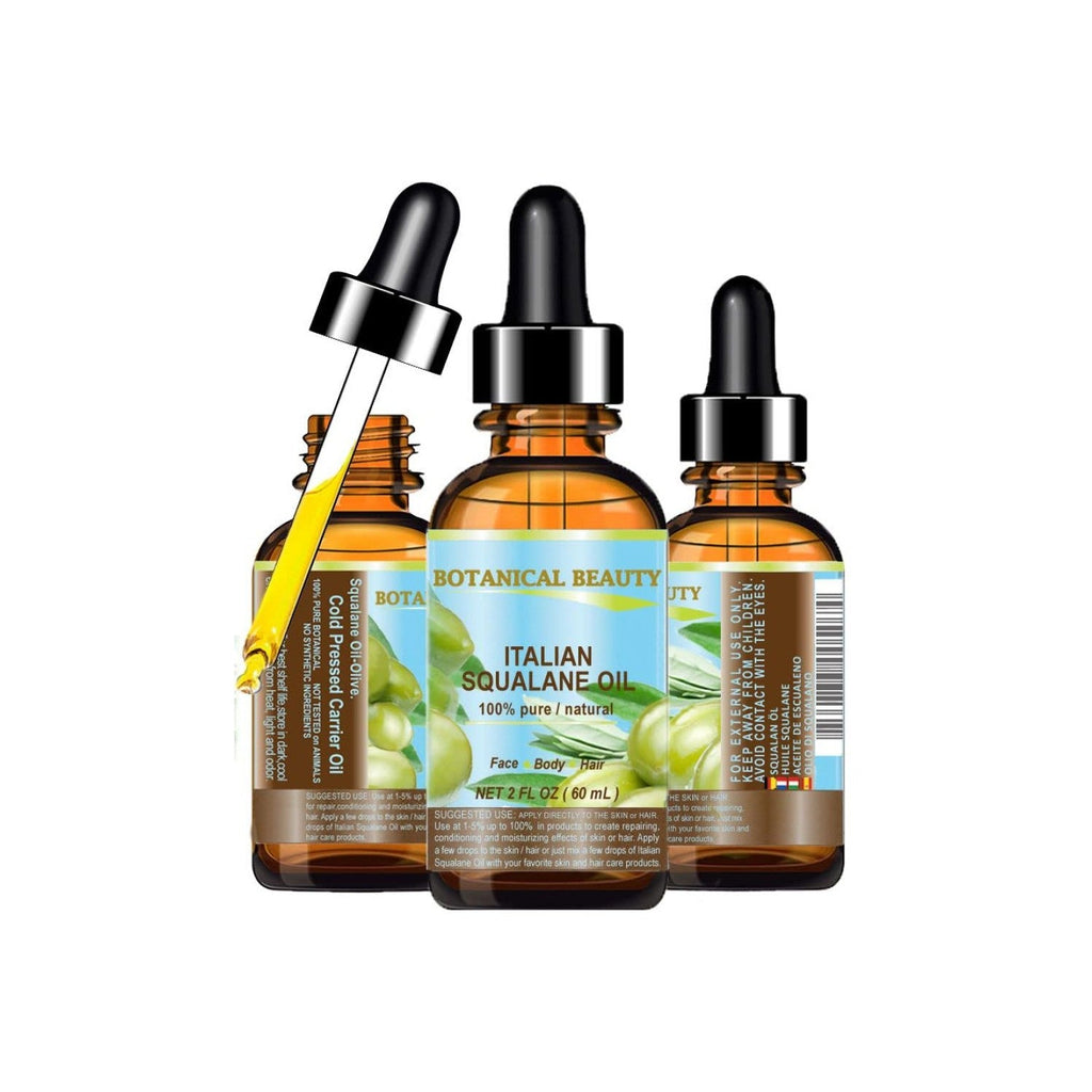 Buy now Botanical Beauty SQUALANE Italian Olive. 100% Pure/Natural/Undiluted Oil. 2 fl.oz- 60ml. 100% Ultra-Pure Moisturizer for Face, Body & Hair. Reliable 24/7 skincare protection 2 Fl Oz (Pack of 1) at indiglob india